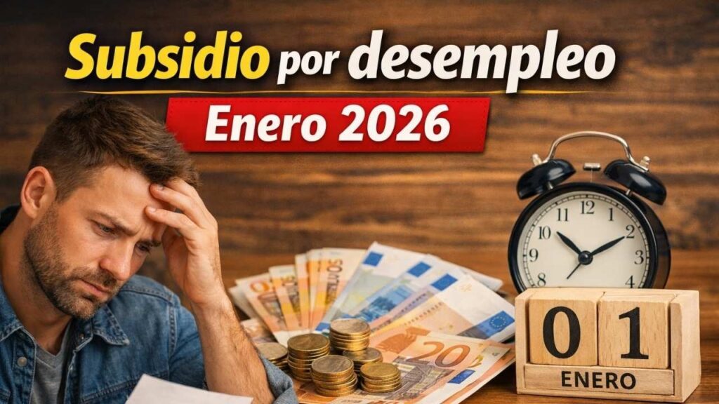 Subsidio por desempleo enero 2026: cuánto se cobra, quién lo recibe y fechas de ingreso